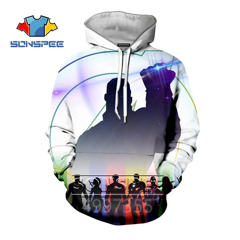 SONSPEE/Осенняя модная толстовка для мальчиков и девочек-подростков; толстовка с капюшоном для отдыха с 3D принтом героя Марвел, Мстителей; топ с длинными рукавами; пуловер; C135