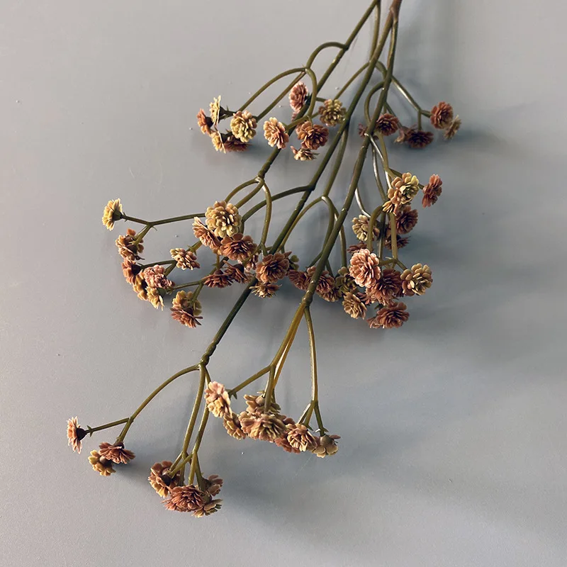 Autumn Color Soft Rubber Gypsophila Bouquet - Pack of 81 High-Quality Small Flowers