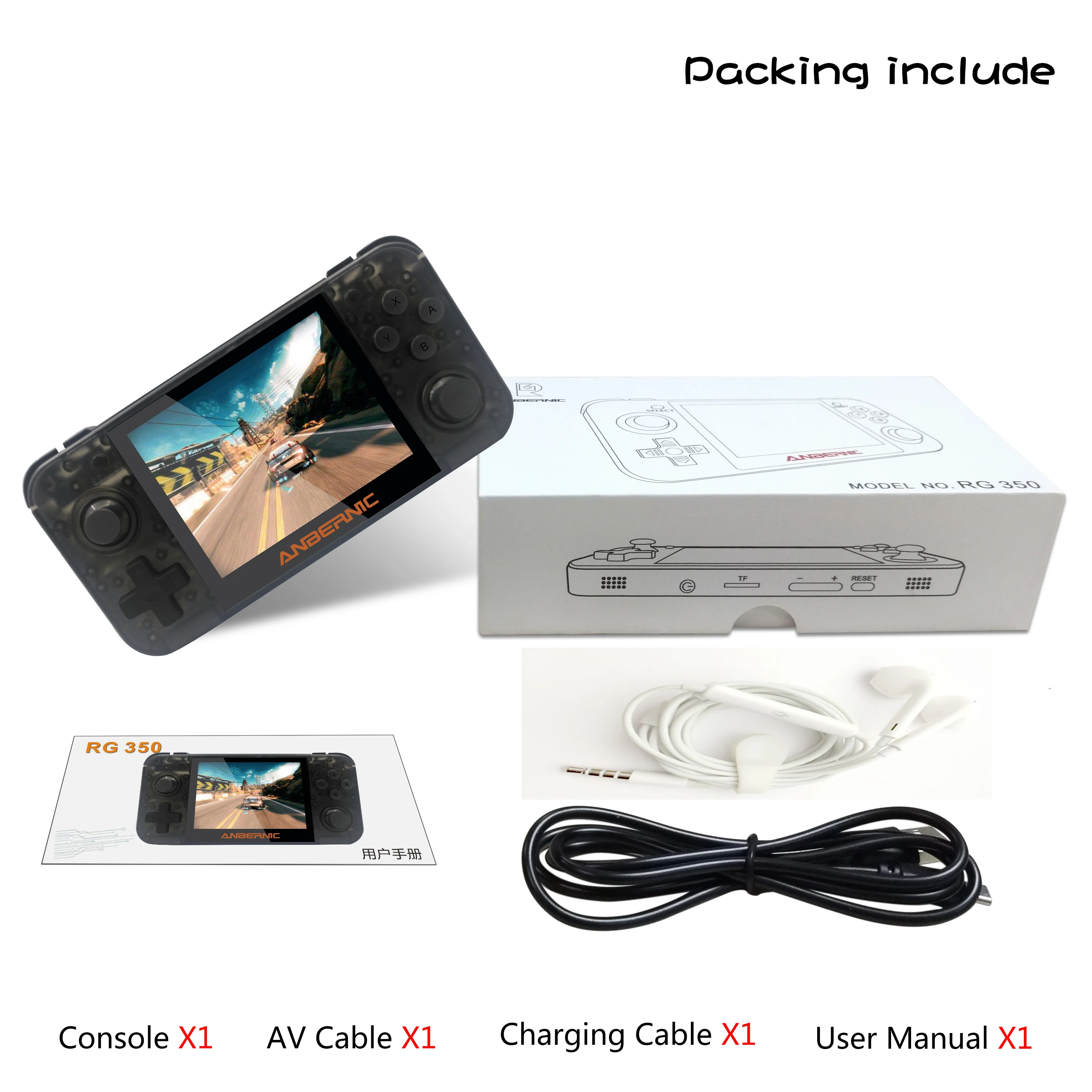 NEW ANBERNIC RG350 IPS Retro Games 350 Video games Upgrade game console ps1 game 64bit opendingux 3.5 inch 28000+ games rg350