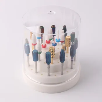 

48 Holes Nail Art Drill Bits Empty Storage Box Acrylic Holder Stand Display Nail Art Drill Bit Case for Displaying Polishing