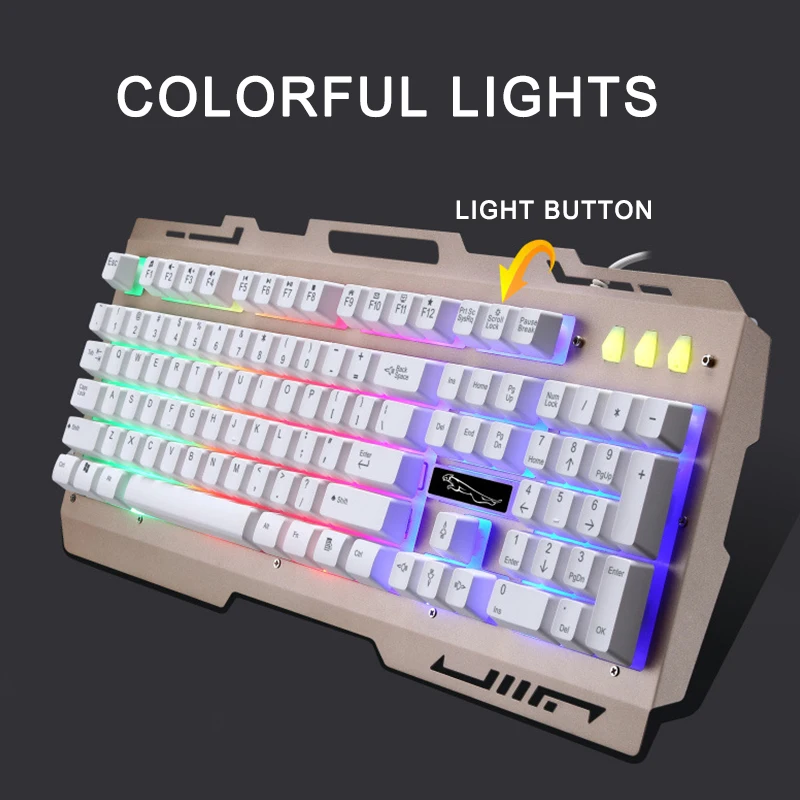 Игровая клавиатура, 7 цветов, светодиодный, с подсветкой, механическая, USB, проводная, геймерская клавиатура, профессиональная игровая клавиатура для ПК, настольный компьютер, L