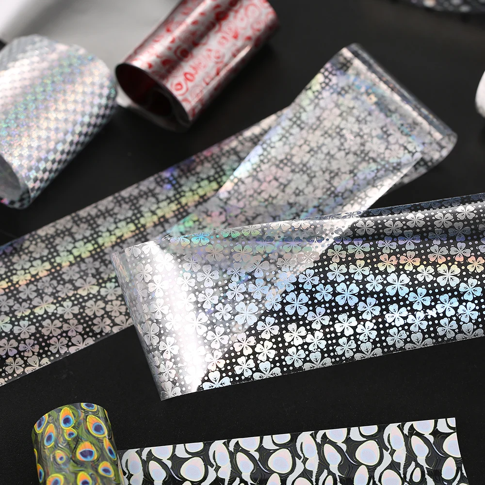 10 Rolls/set Nail Foil Polish Stickers Mix Rose Flower Foil Nails Decal for Nail Art Decoration Manicure Nail Art Accessories