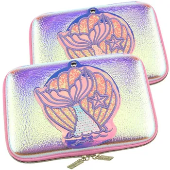 

Kawaii School Pencil Case Pen Boxes Beauty Girls Mirror Writing Case Eva Storage Box Discoloration Large Capacity Stationery Bag