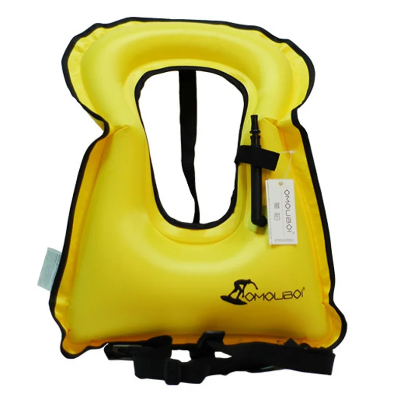 Yellow OMOUBOI, спасательный жилет для взрослых, купальный костюм, надувной жилет для дайвинга, для дайвинга, плавающий, с зажимом для лошадей, портативный плавучий жилет, жилет для плавания - Цвет: Yellow