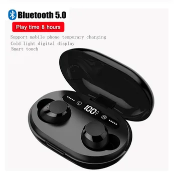 

Lyenn C8S TWS Bluetooth Earphones 6D Stereo Wireless Earbuds IPX5 Waterproof Sport Headset with Digital Display for Smart Phones