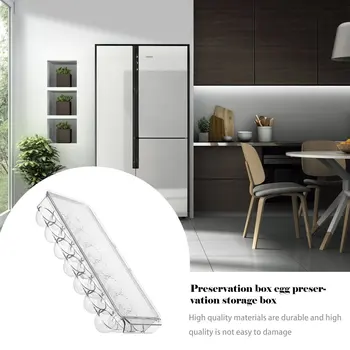 

Kitchen Refrigerator Storage Box Egg Storage Box Rectangular Transparent Compartment Box With Lid Egg Box