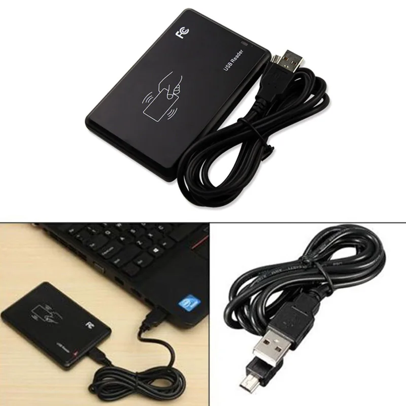 1 Pcs 125Khz USB RFID Smart Card Reader Portable Contactless Proximity Sensor EM4100 FKU66