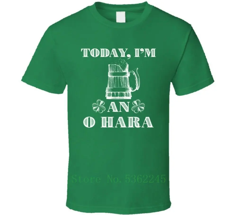 O Hara Today уличная футболка с надписью I'm Irish Harajuku Мужская зеленым пивом Homme 2019 |