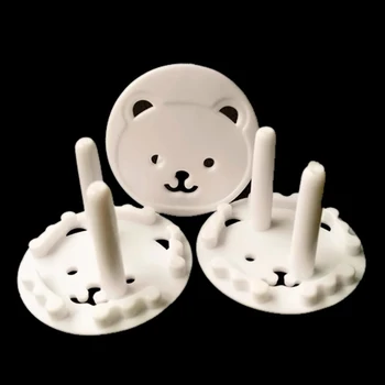 

10Pcs Power Cover Cute Bear Power Socket Cover Plugs Cover Child Baby Safety Protect Anti-Electricity Guard Cover(White)