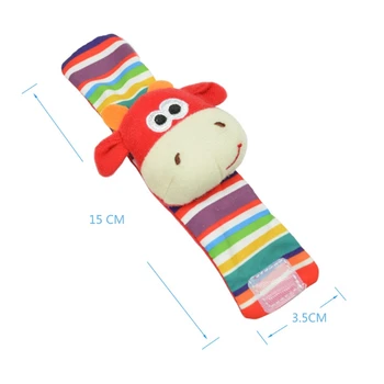 

Soft Toy Animal Hand Wrist Bells Foot Sock Rattles for Baby Infant Kids