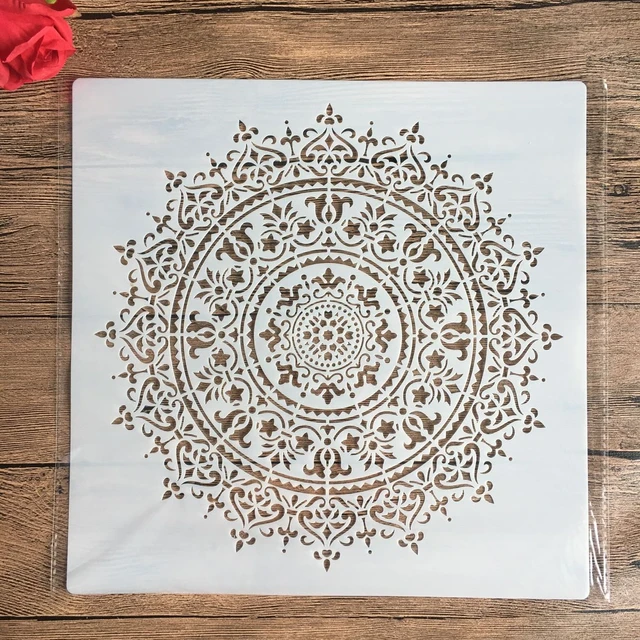 30 * 30cm size diy craft mandala mold for painting stencils stamped photo album embossed paper card on wood, fabric, wall 1