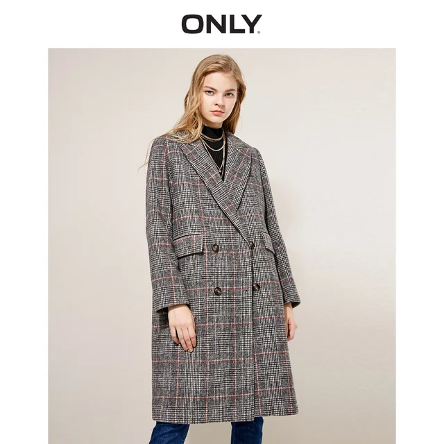 US $41.50 ONLY women's winter new retro double-breasted Double-breasted long woolen coat  118427501