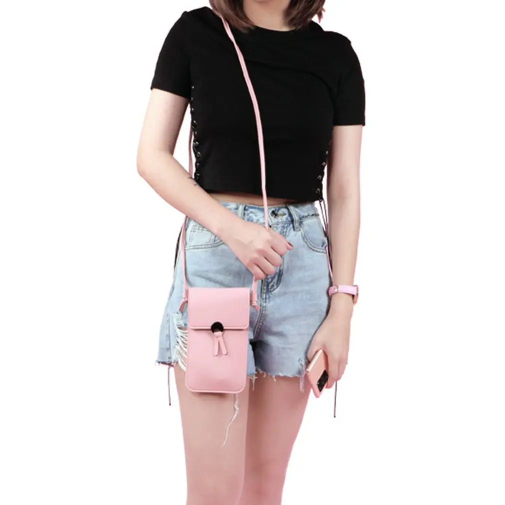 Transparent Touch Screen Retro Simple Mobile Phone Bag 2021 Women PU Chain Messenger Bags Small Flap Bag Mini Shoulder Bag