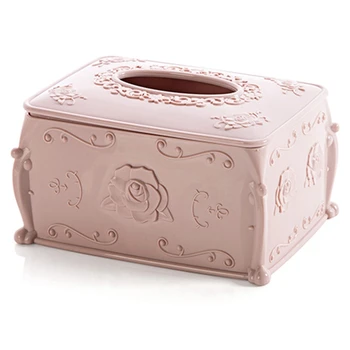 

Plastic Tissue Box Cover Napkin Storage Box Living Room Organizer Car Paper Holder Napkin Container Pink