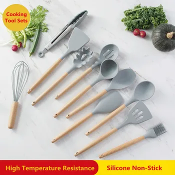 

Silicone Kitchen Utensil Set Spatula Heat-resistant Soup Spoon Non-stick Special Cooking Shovel Kitchen Tools Accessories Stuff