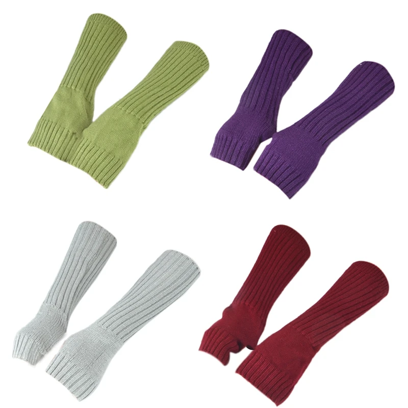 

Autumn and Winter Ladies Knitted Warm Arm Sleeves Sleeves Pure Color Fake Sleeves Cold Protection 4 Pairs
