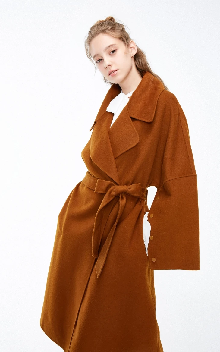 Vero Moda женское Новое двубортное длинное шерстяное пальто силуэта | 318327530
