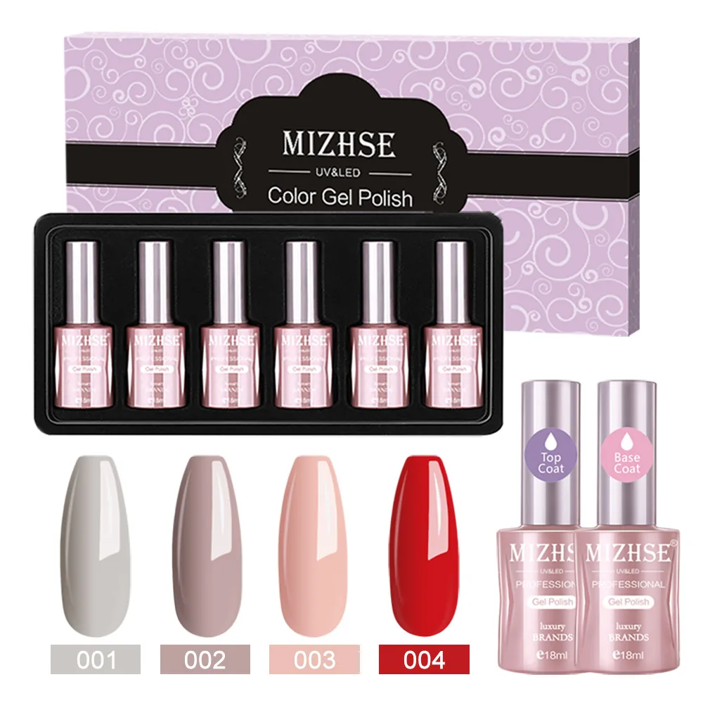 MIZHSE 6 шт. отмачиваемый Серый Розовый Гель лак для дизайна ногтей долговечный
