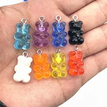 

10Pcs Flat-back Candy Bear Pendant Charms for Necklace Bracelet Earrings Jewelry Making Diy Findings Resin Bear Christmas Making