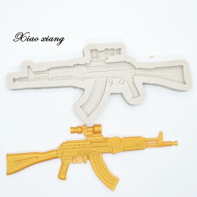 Luyou Ak47 3D -S Fegyver Szilikon Gyanta Formák Torta Fondant Penészek Díszítő Szerszámok Sütési Kiegészítők Fm1034 - Image 4