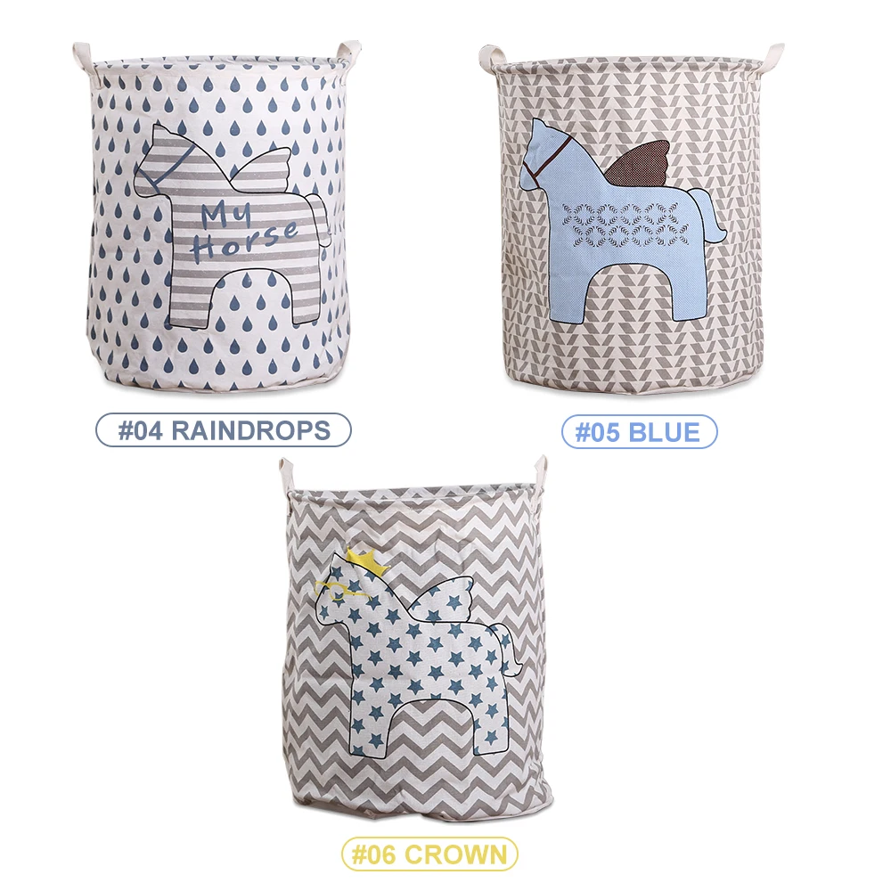 Storage Bag Dirty Clothes Cotton Linen Storage Bucket Tissue Sundries Receiving Barrel PE Coating Fashion Office Waterproof