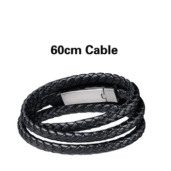 

Outdoor Portable Leather Mini Micro USB Bracelet Charger Data Charging Cable For iPhone6 6s 8 X XR Android Type-C Phone Cable