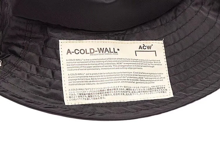 Последняя Япония F/W хип хоп мужчины wo мужчины ACW A-COLD-WALL шляпы Рыбацкая шляпа модная ACW этикетка шляпа черная высокая уличная бейсболка