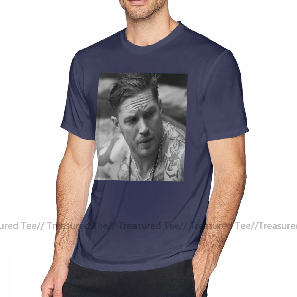 Футболка Tom Hardy, футболка Tom, хлопковая Футболка Hardy Man, Классическая футболка Awesome, большой размер, футболка с коротким рукавом с принтом - Цвет: Navy Blue