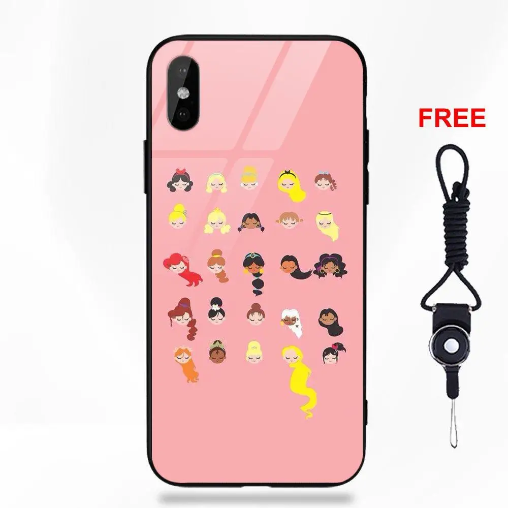 as picture Принцесса тянет смешные лица для Apple IPhone X XS Max XR 5 5C 5S SE 6 6S 7 8 Plus Мягкий ТПУ чехол закаленное стеклянные крышки Капа - Цвет: as picture
