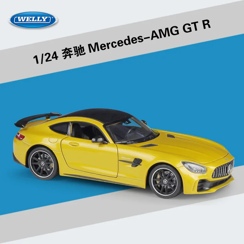 Welly 1:24 Масштаб литья под давлением гоночный автомобиль Mercedes Benz AMG GT R модель игрушки металлический спортивный режим детские игрушки для детей коллекционные подарки