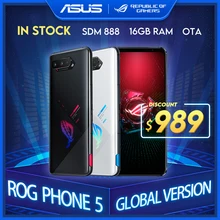 Orijinal ASUS ROG telefon 5 küresel sürüm Snapdragon888 16GB RAM 256GB ROM 6000mAh 65W NFC Android Q OTA güncelleme oyun telefon ROG5