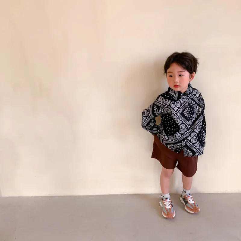 Spring New Boys and Girls Vintage Shirts Casual Thin Coat Tops