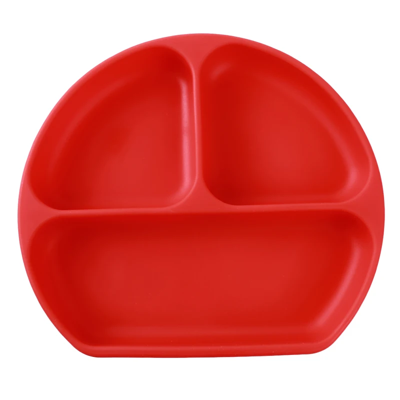 Детская посуда, детская креативная силиконовая тарелка с присоской, крепкая липкая разделенная силиконовая тарелка для еды