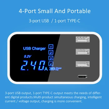 USB and Type-C Charger with Display