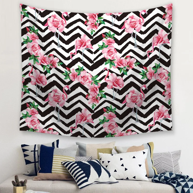 Геометрический Фламинго настенный гобелен для спальни прикроватный гобелен фон для гостиной подвесной гобелен для стен декоративный