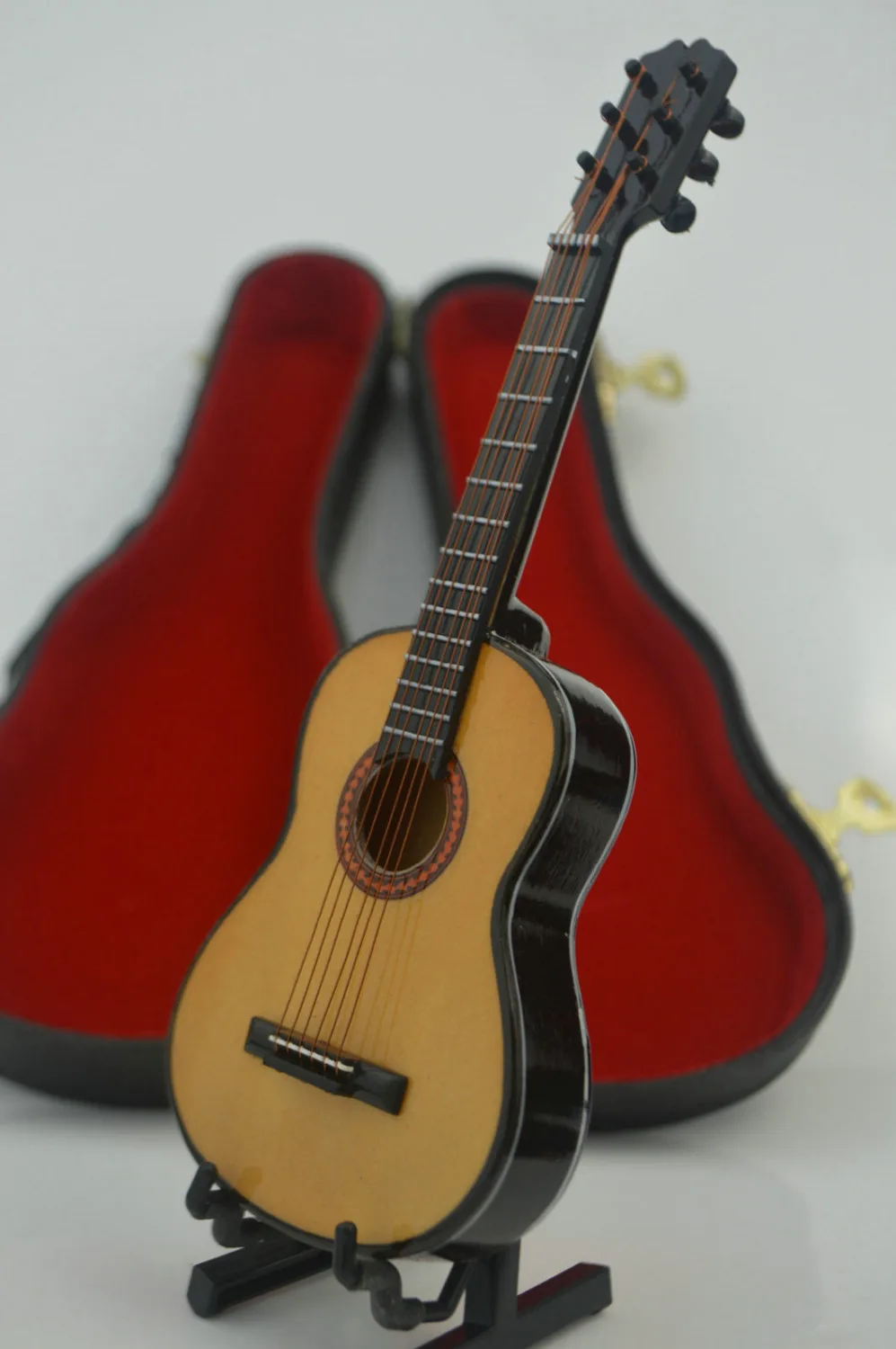 NEW 1/6 FIGURE Model Original Wooden Color Folk Guitar SET Musical Instrument 