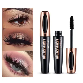 

Women 4D Fiber Mascara Long Eyelash Silicone Brush Mascara Makeup Waterproof Longlasting Lengthening Cosmetic Curving Eye E8K4