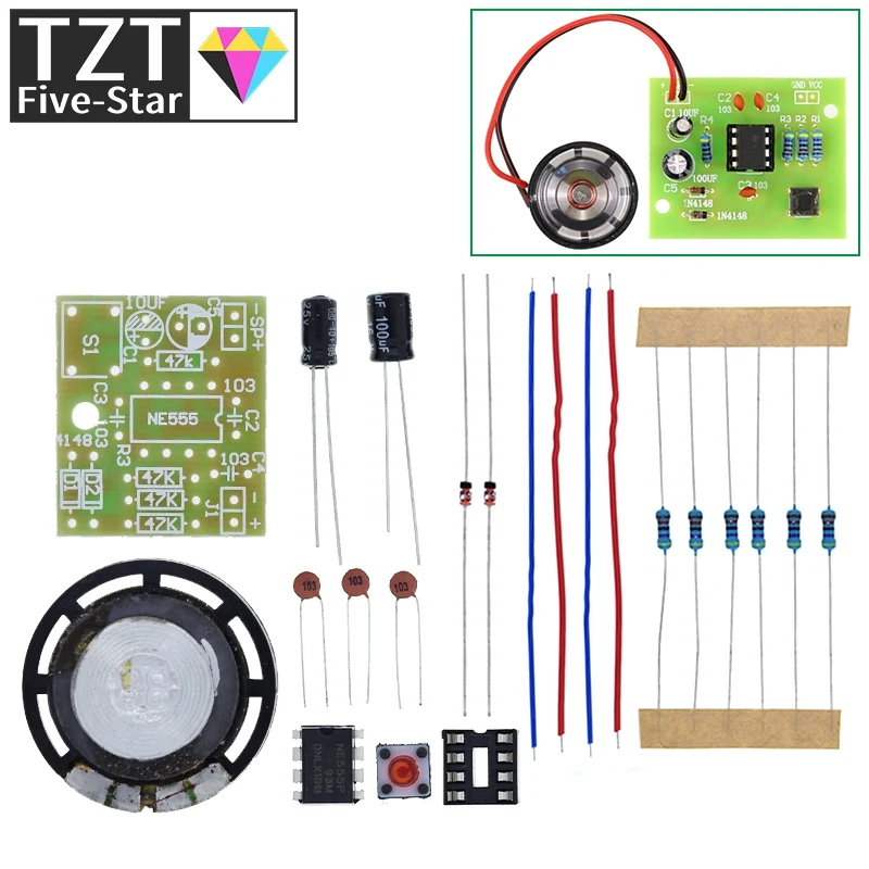 NE555 Türklingel-Bausatz Elektronische Produktion Türklingel-DIY-Kit Ding-Dong-Türklingel Schweißlabor – Detail 4