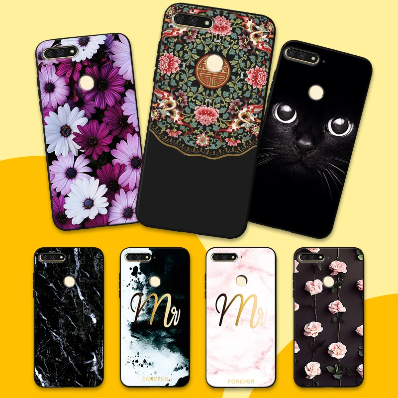 for Y7 Prime 2018 DIY Painted Phone Case Huawei P Smart Z 2019 Soft Silicon Full Protector Shell Y9 TPU Ultrathin Cover |