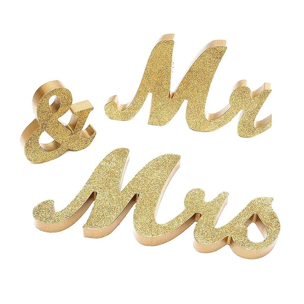 Большой mr. And Mrs Signs Милая Свадебная вечеринка столешница деревянные буквы дисплей