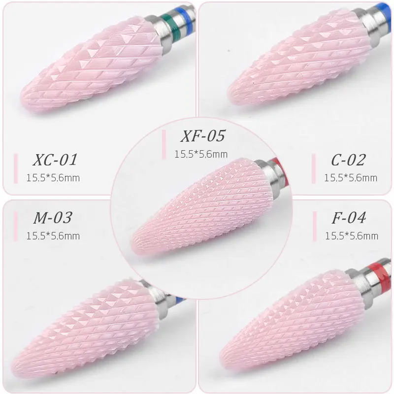 Розовый конус для ногтей наконечник керамическое сверло Электрический для удаления кутикул роторный для маникюра педикюра Шлифовальная головка инструмент для шлифования 1 шт