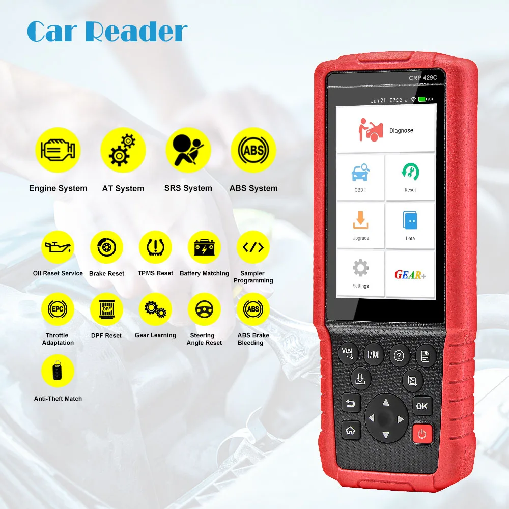 LAUNCH X431 obd 2 CRP429C OBD2 считыватель кода тестовый двигатель/ABS/Подушка безопасности/AT+ 11 сервис CRP 429C PK CRP129 CRP 423 PK CRP123 OBD OBDII