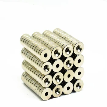 

10pcs/set 15*5mm Nickel Plating Strong Magnetic Patch Rare Earth Magnetic With Hole 5mm Round Countersunk NdFeB Neodymium Magnet