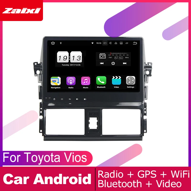ZaiXi для Toyota Vios Yaris 2013-2015 Автомобильная Мультимедийная система Android 2 DIN