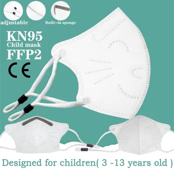

2-300Pcs Mask For Children KN95 Adjustable FFP2 Mask Child Children's Mask FFP2 Cartoon Pattern 2PCS/Pack KN95 Mascarillas niños
