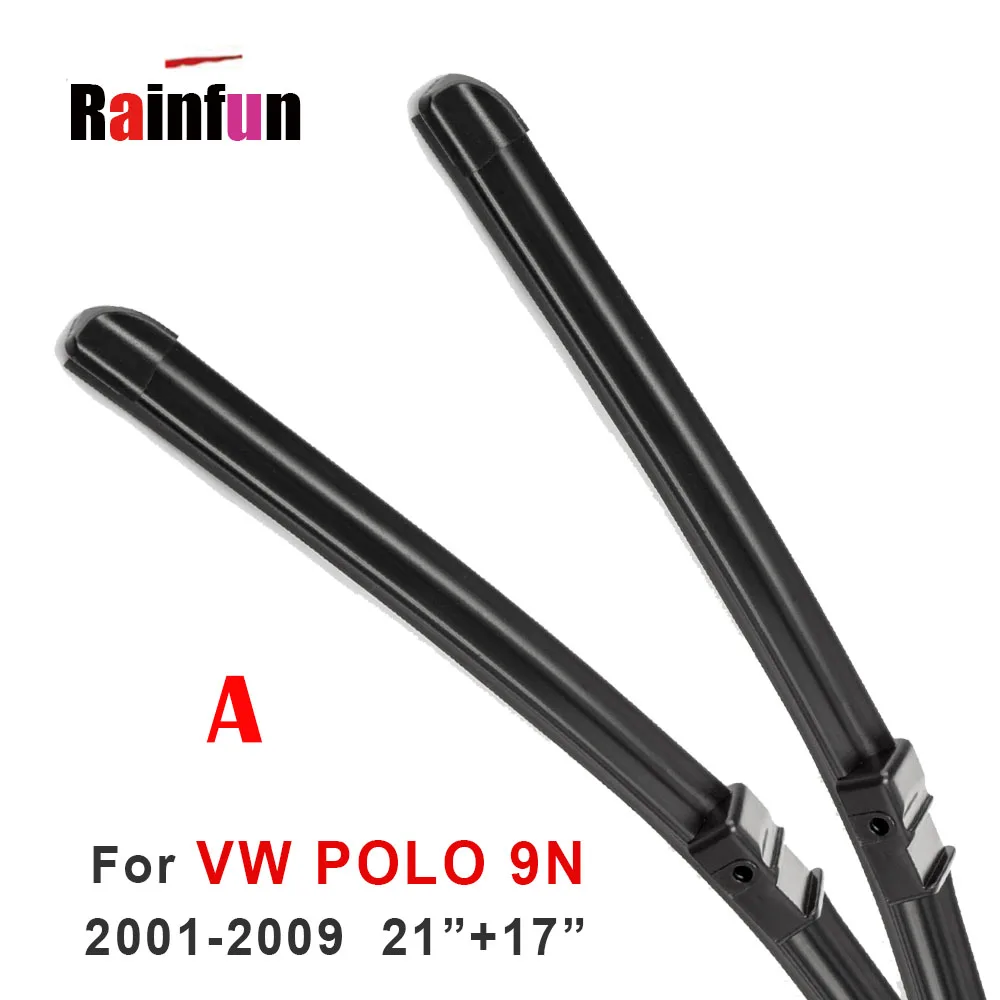 RAINFUN 2"+ 17" передняя щетка стеклоочистителя и 1" Задняя щетка стеклоочистителя для Volkswagen POLO 9N 2001-2009, B-14V задняя рукоятка