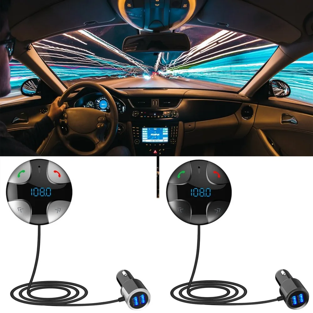 Bluetooth Hands-free FM модулятор стерео автомобильный mp3-плеер аудио адаптер fm-передатчик Поддержка TF для iPhone XS 8 7 и Android