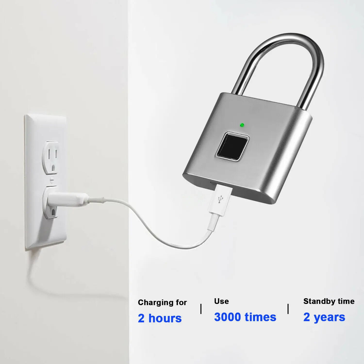 Отпечаток пальца Замок Перезаряжаемый usb зарядка смарт-отпечатков пальцев замок водонепроницаемый