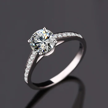 

Classic 925 silver Ring 4 claws Moissanite Ring Engagement Anniversary Ring Round Brilliant Cut 1ct 2ct 3ct Moissanite jewelry