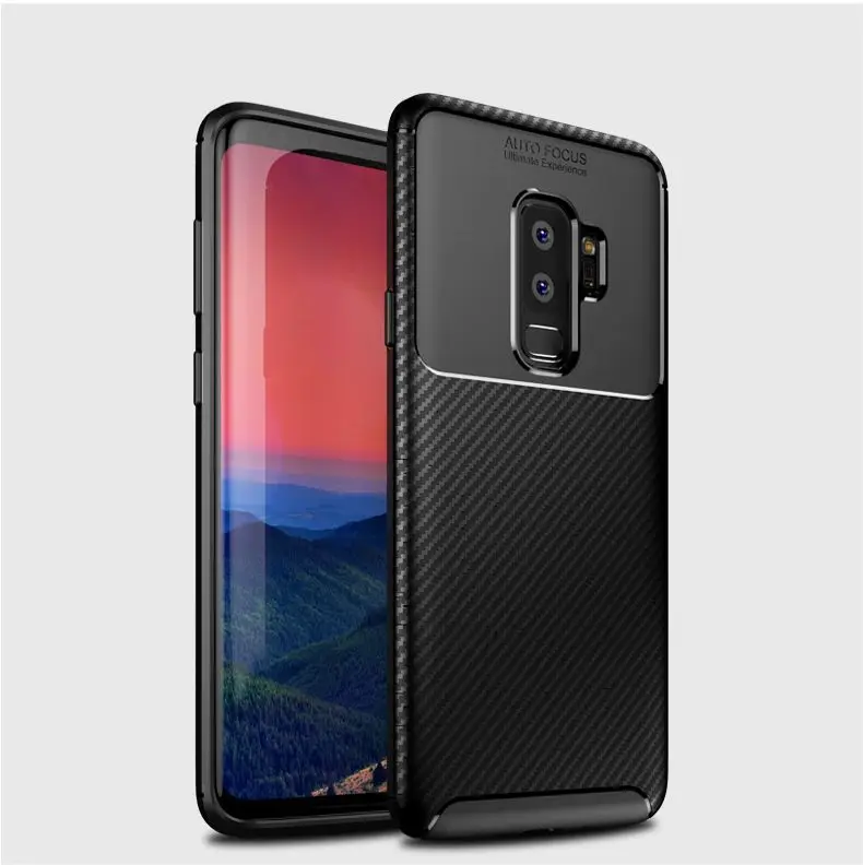 black Чехол из углеродного волокна кремнезема для samsung Galaxy S9 Note10 Plus, чехол из ТПУ для samsung Note10 S9plus Galaxy Note9 - Цвет: black